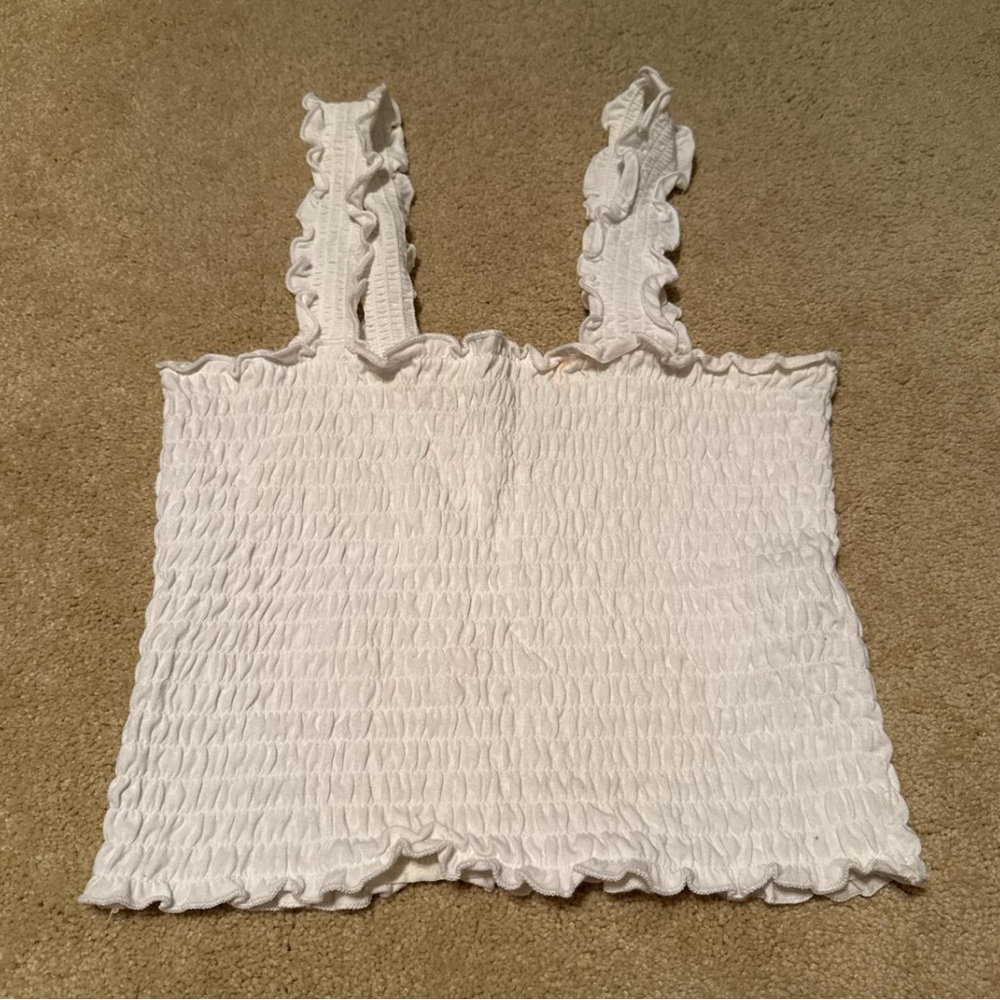 Hollister White Ruffled Camisole